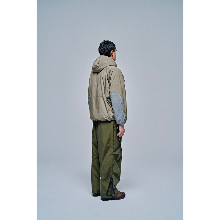 THE CHANGING LENGTH/HEM WIDE ZIP UP TUCKED PANTS